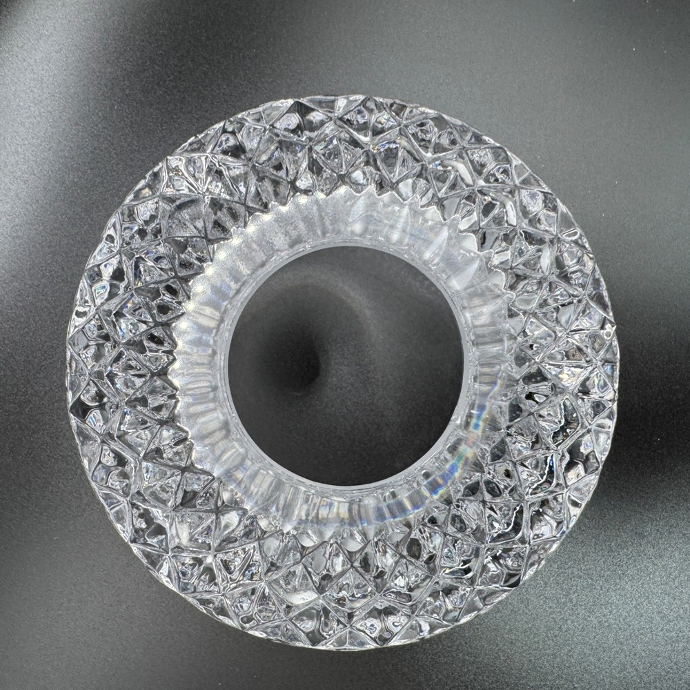 Pressed Glass Fairy Lamp Domed Shade Votive Candle Holder Clear Incl Dome & Base - Picture 10 of 12